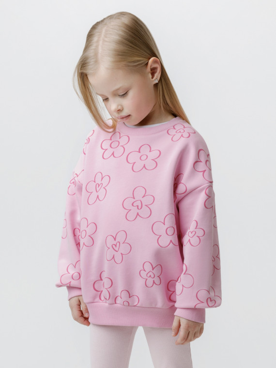 

Свитшот для девочки для девочек CROCKID, КР 303014, цвет - розовый, Свитшот для девочки