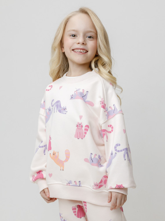 Свитшот для девочки для девочек CROCKID КР 302943 цвет - сахар 1499₽