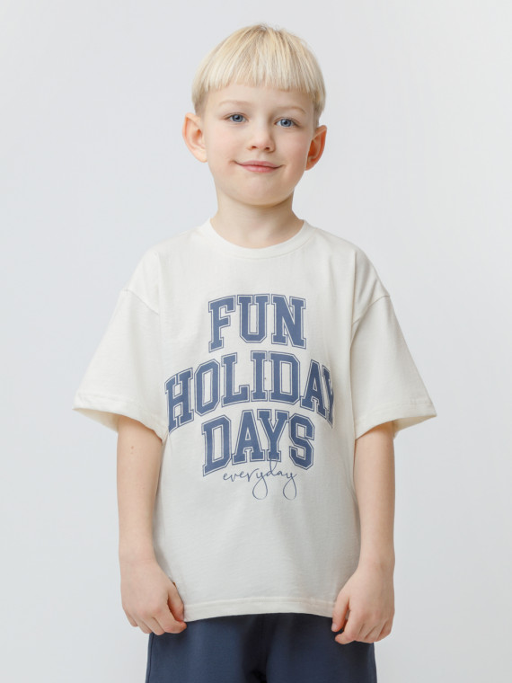 

Футболка для мальчиков CROCKID, КР 303045, цвет - сахар, Футболка