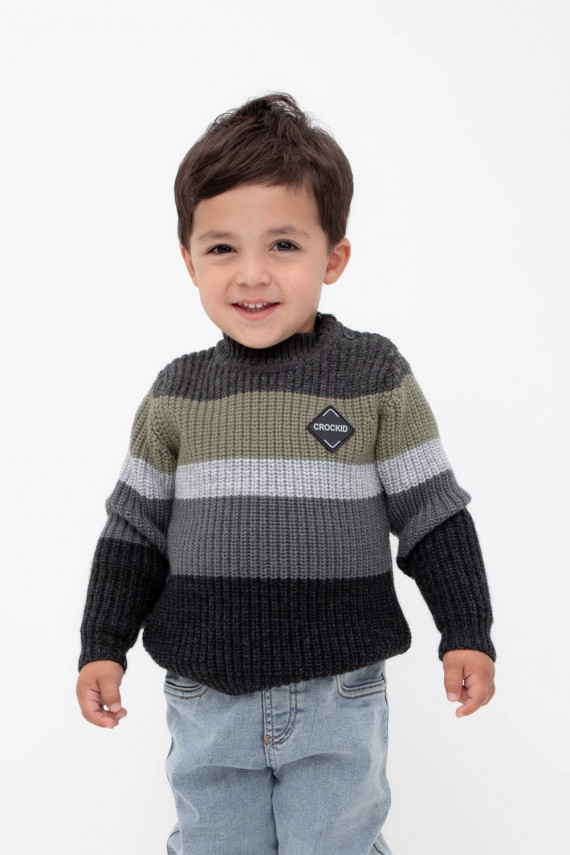 Джемпер для мальчиков CROCKID КВ 30146ш цвет - серый 899₽
