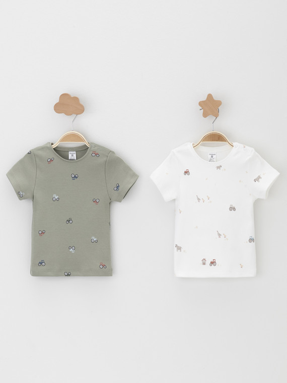 

Футболка для новорожденных CROCKID, К 301156-2уп, цвет - хаки, Футболка