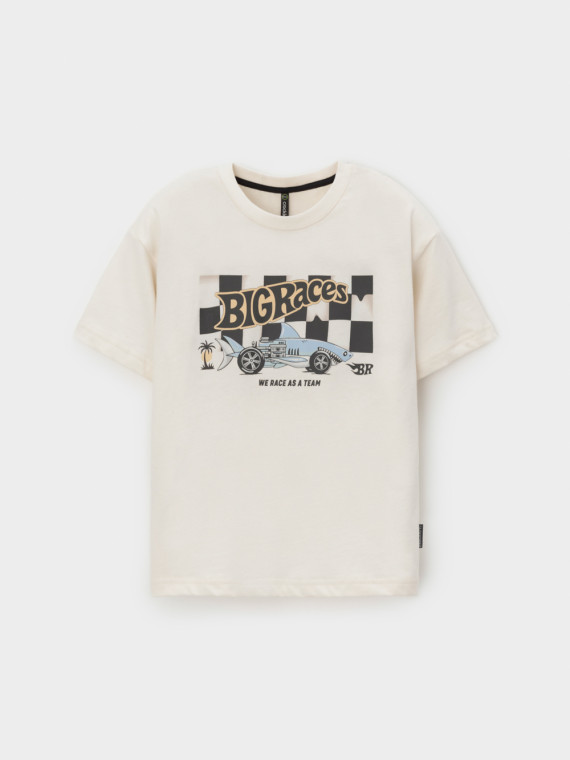 

Футболка для мальчиков CROCKID, КР 303010-1, цвет - сахар, Футболка