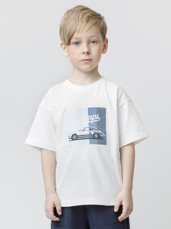 

Футболка для мальчиков CROCKID, КР 302945-1, цвет - сахар, Футболка