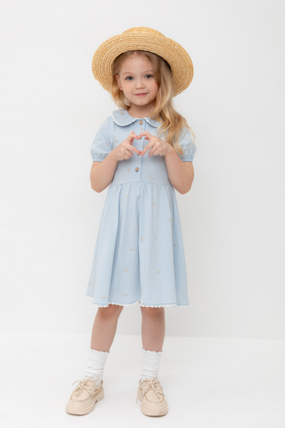 

Платье для девочек CROCKID, КР 5932, цвет - голубой, Платье