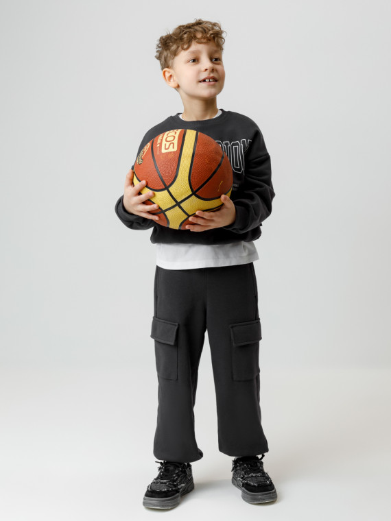 

Брюки для мальчиков CROCKID, КР 400854, цвет - темно-серый, Брюки