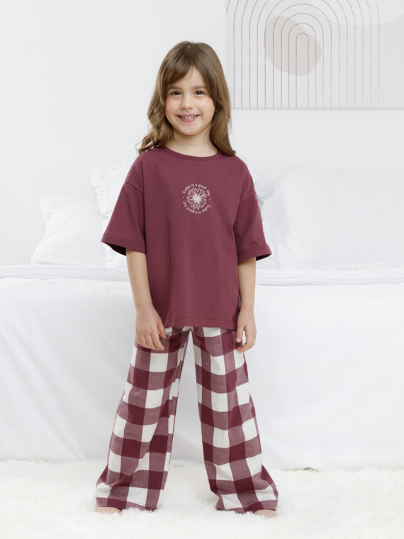 Пижама для девочек CROCKID FAMILY МП 1657 цвет - коричневый 1039₽