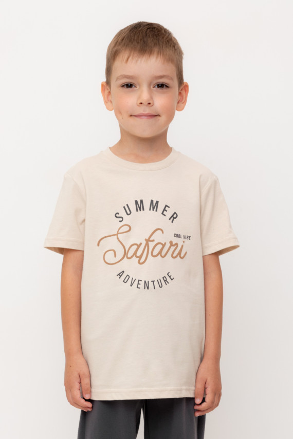 

Футболка для мальчиков CROCKID, КР 302704-1, цвет - бежевый, Футболка