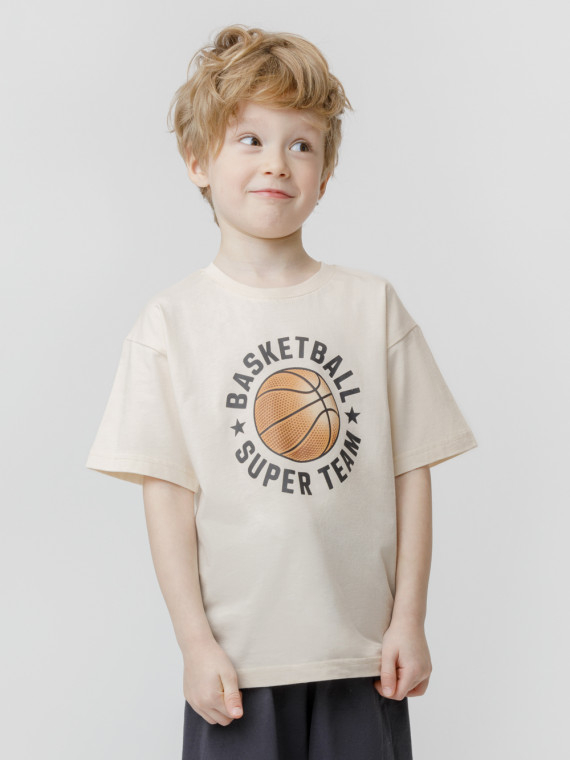 

Футболка для мальчиков CROCKID, КР 302981, цвет - сахар, Футболка