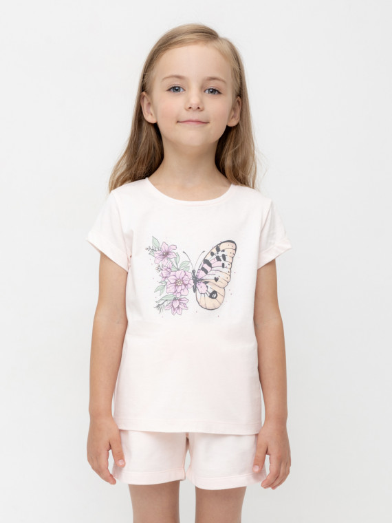 

Футболка для девочек CROCKID, КР 302715, цвет - розовый, Футболка