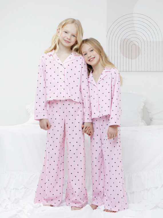 

Пижама для девочек CROCKID FAMILY, МП 1668, цвет - розовый, Пижама