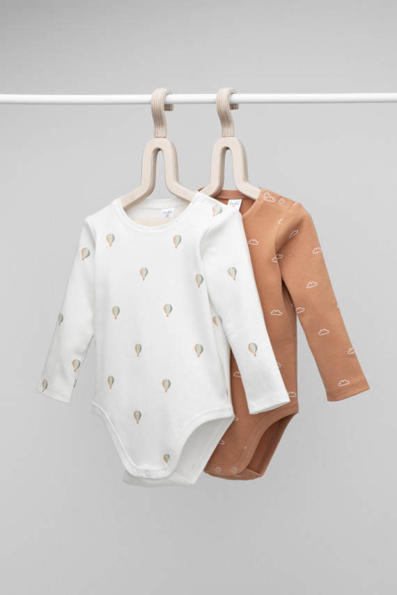 

Боди для новорожденных CROCKID, К 6342-2уп, цвет - коричневый, Боди