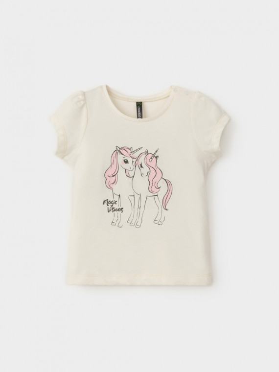 

Футболка для девочек CROCKID, КР 302454, цвет - сахар, Футболка