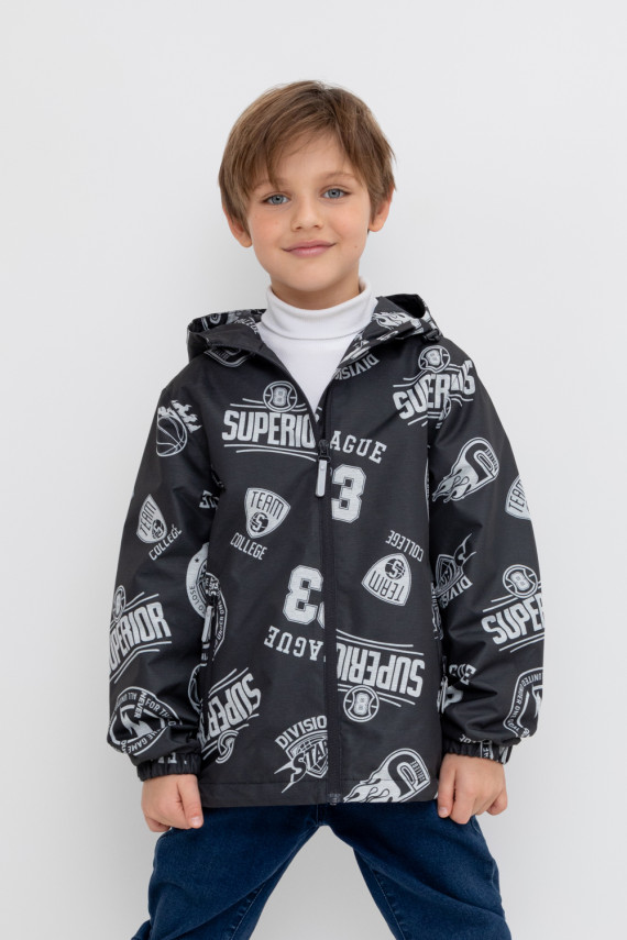 

Куртка ветровочная для мальчика для мальчиков CROCKID, ВК 30141/н/2 ГР, цвет - черный3, Куртка ветровочная для мальчика