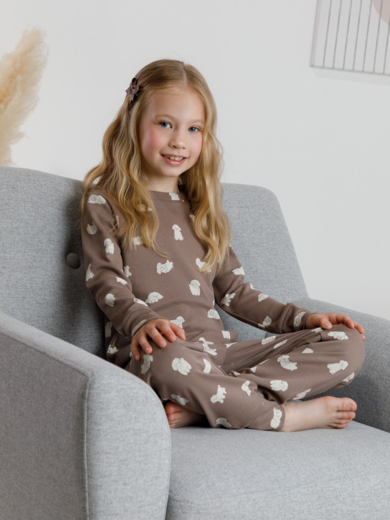 Пижама для девочек CROCKID К 1552 цвет - коричневый 1119₽