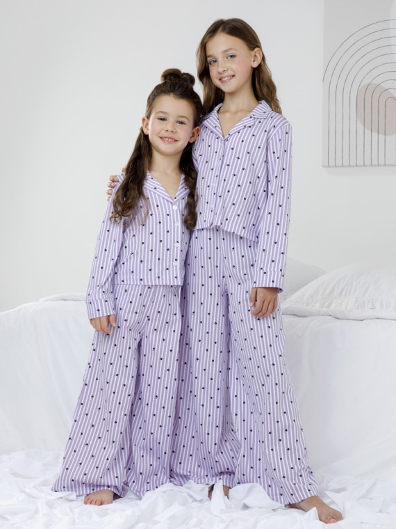 

Пижама для девочек CROCKID FAMILY, МП 1668, цвет - фиолетовый, Пижама