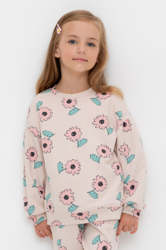 

Джемпер для девочек CROCKID, КР 302710, цвет - бежевый, Джемпер