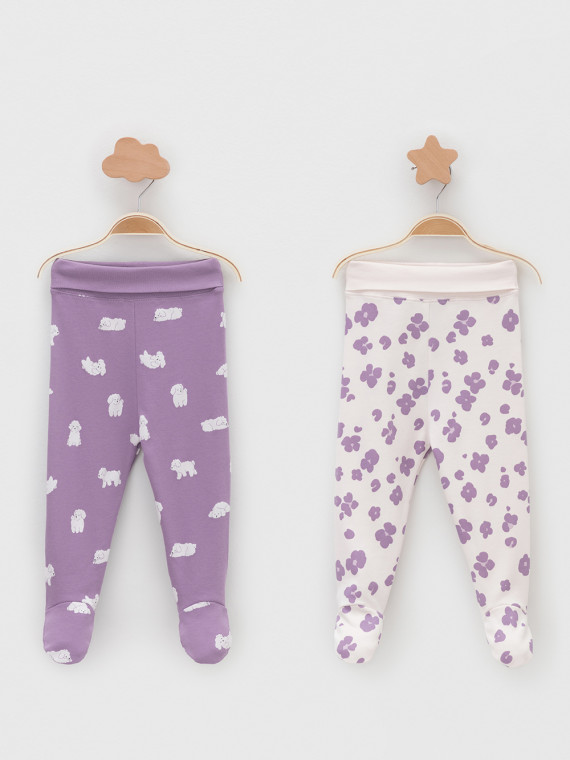 

Ползунки для новорожденных CROCKID, К 400220-2уп, цвет - фиолетовый, Ползунки