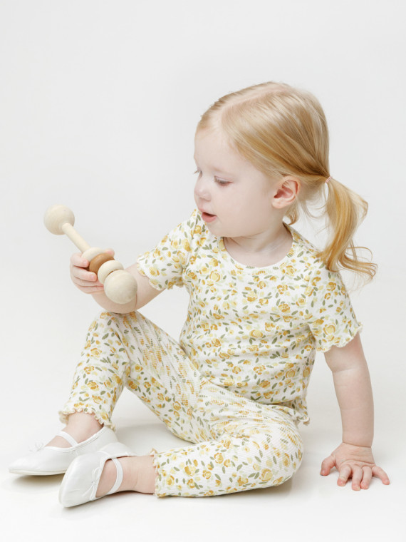 

Лосины в рубчик для девочки для девочек CROCKID, КР 400770, цвет - желтый, Лосины в рубчик для девочки