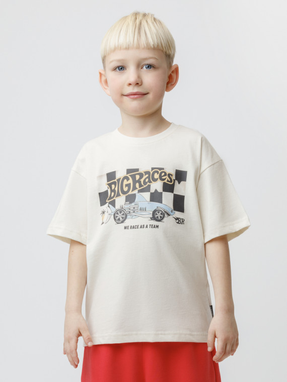 

Футболка для мальчиков CROCKID, КР 303010, цвет - сахар, Футболка