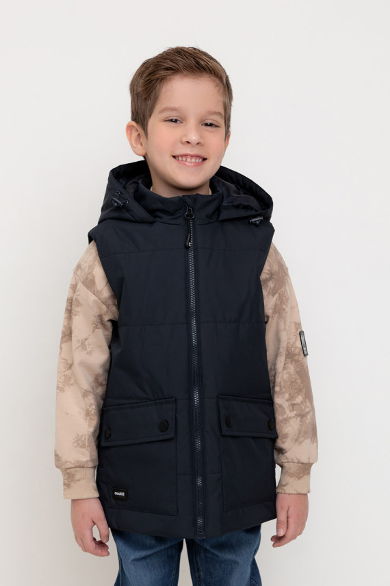 

Жилет с капюшоном для мальчика для мальчиков CROCKID, ВК 35011/15 ГР (), цвет - синий, Жилет с капюшоном для мальчика