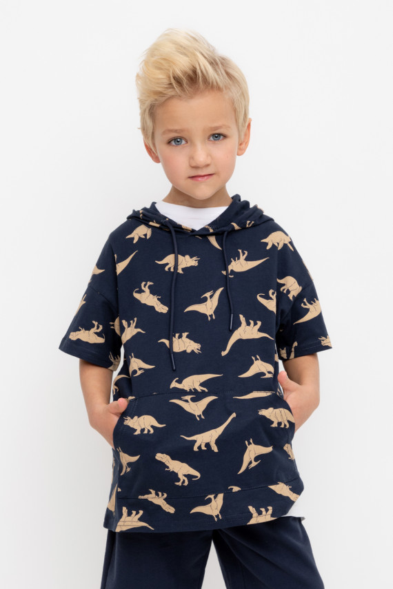 

Футболка для мальчиков CROCKID, К 302367, цвет - темно-синий, Футболка