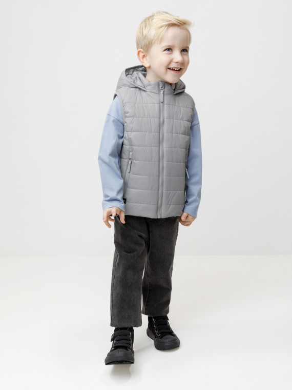 

Мембранный жилет с утеплителем для мальчика для мальчиков CROCKID, ВК 35021/2 ГР, цвет - серый, Мембранный жилет с утеплителем для мальчика