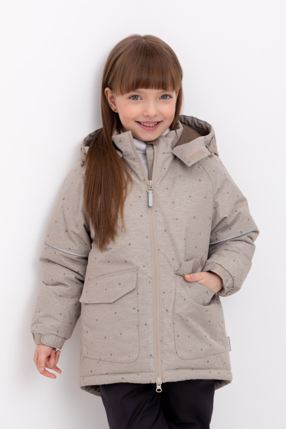 

Куртка для девочек CROCKID, ВК 38114/н/1 ГР, цвет - светло-бежевый, Куртка