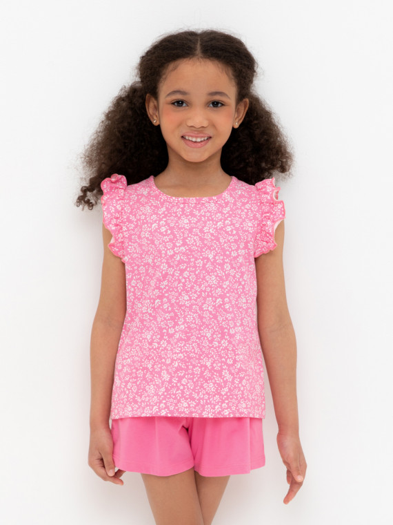 

Футболка для девочек CROCKID, КР 301627, цвет - ярко-розовый, Футболка