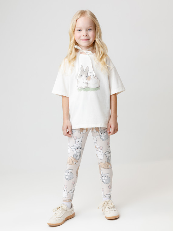 Лосины из эластичного трикотажа для девочки для девочек CROCKID КР 4074 цвет - бежевый 719₽