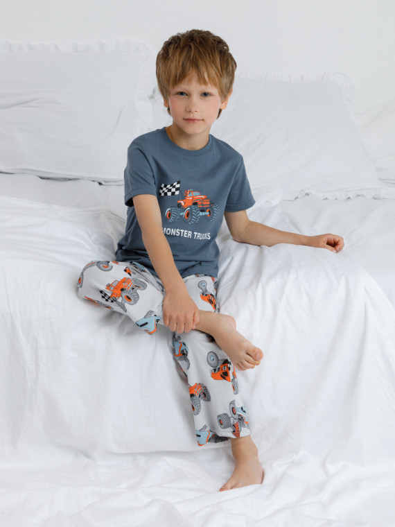 Пижама для мальчиков CROCKID К 1599 цвет - синий 959₽