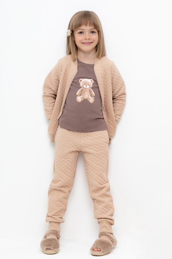 

Брюки для девочек CROCKID, КР 400459, цвет - бежевый, Брюки