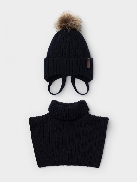 

Комплект вязаный для мальчиков CROCKID, КВ 22014/ш, цвет - синий, Комплект вязаный