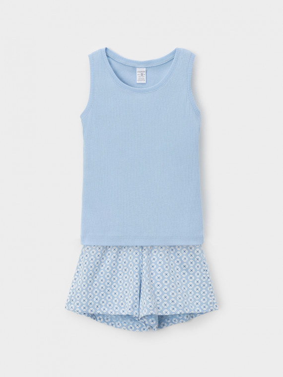 

Пижама для девочек CROCKID, К 1649, цвет - светло-голубой, Пижама