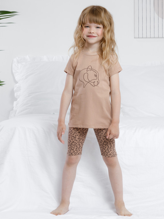 

Пижама для девочек CROCKID, К 1647, цвет - бежевый, Пижама