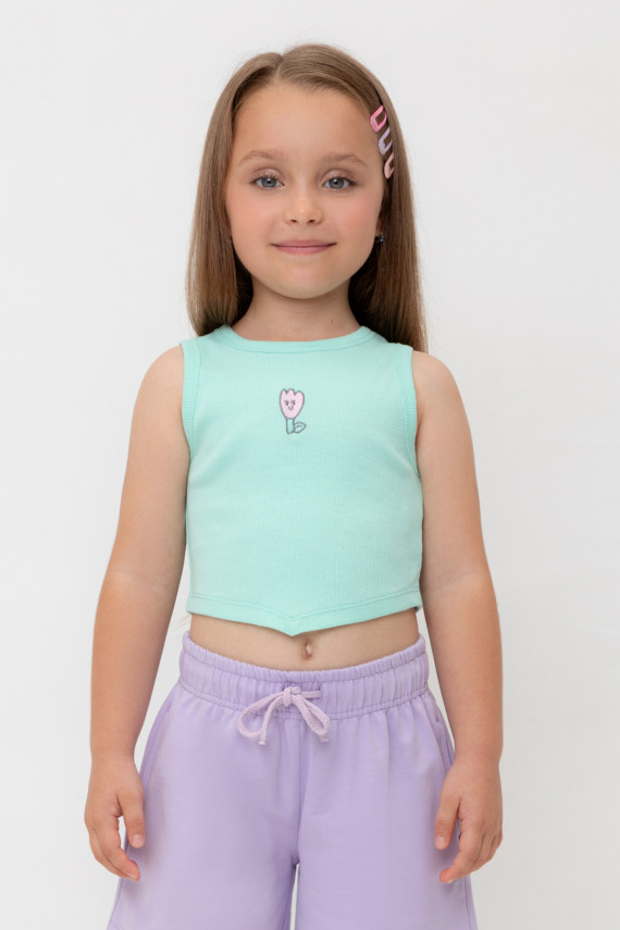 

Футболка для девочек CROCKID, КР 302694, цвет - зеленый, Футболка