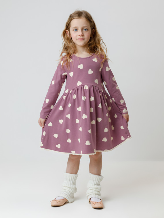 

Платье для девочек CROCKID, КР 5836, цвет - бордовый, Платье