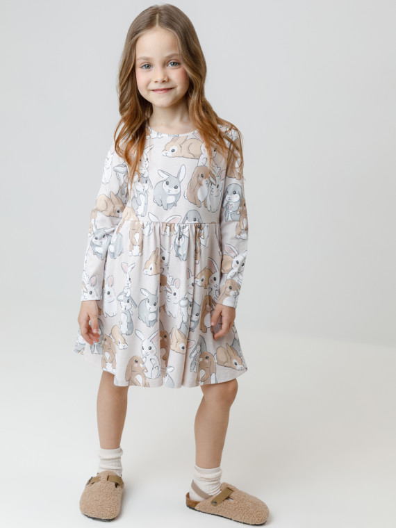 

Платье для девочек CROCKID, КР 5786, цвет - бежевый, Платье