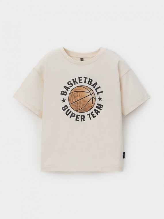 

Футболка для мальчиков CROCKID, КР 302981-1, цвет - сахар, Футболка