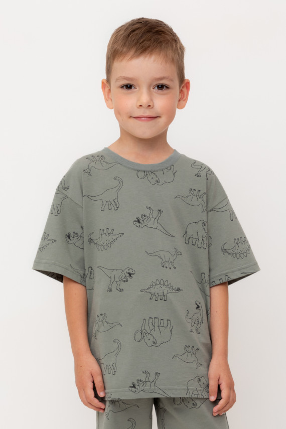 

Футболка для мальчиков CROCKID, КР 302462-1, цвет - зеленый, Футболка