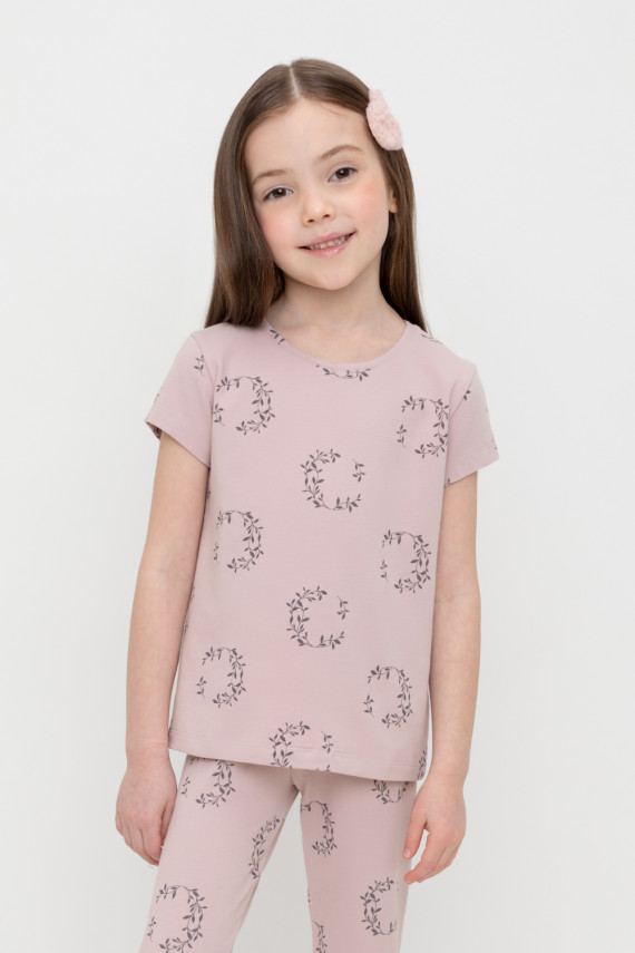 

Футболка для девочек CROCKID, КР 302643, цвет - розовый, Футболка