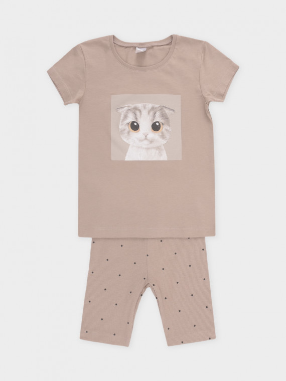 

Пижама для девочек CROCKID, К 1647, цвет - бежевый, Пижама