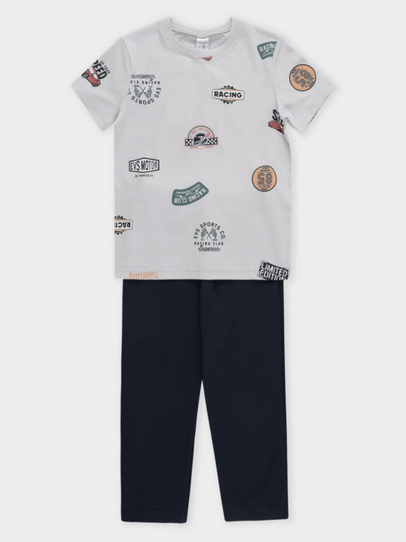 

Пижама для мальчиков CROCKID, К 1646, цвет - светло-серый5, Пижама