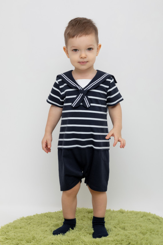 Полукомбинезон для мальчиков CROCKID КР 6159 цвет - темно-синий 549₽