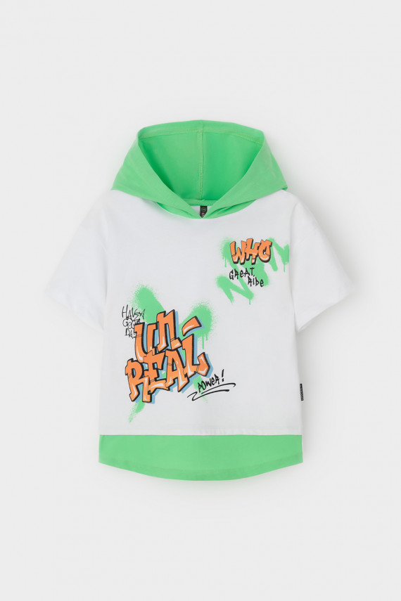 

Футболка для мальчиков CROCKID, КР 302744-1, цвет - белый, Футболка