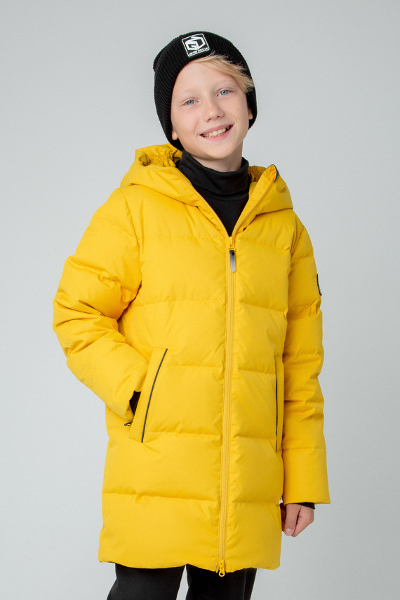 Пальто для мальчика с натуральным утеплителем для мальчиков CROCKID ВК 340641 УЗГ цвет - желтый 3999₽