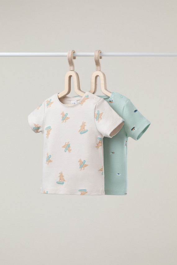 

Футболка для новорожденных CROCKID, К 301156-2уп, цвет - голубой, Футболка