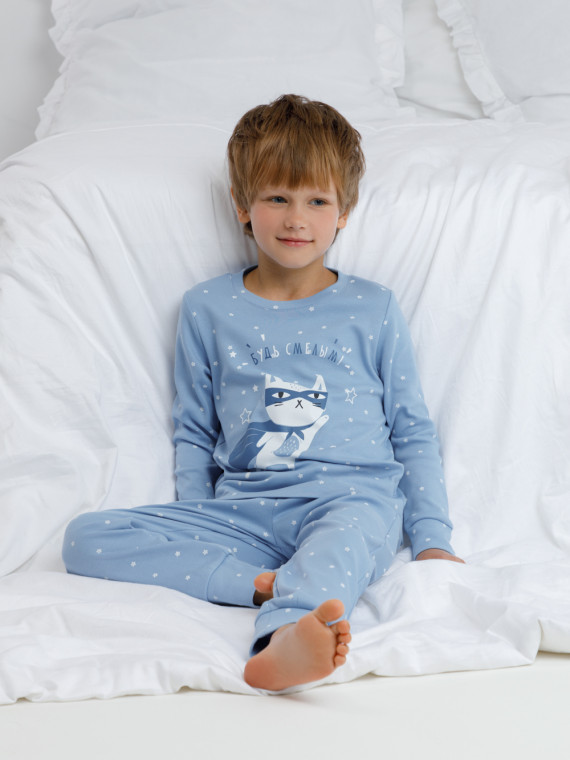 

Пижама для мальчиков CROCKID, К 1621, цвет - голубой, Пижама