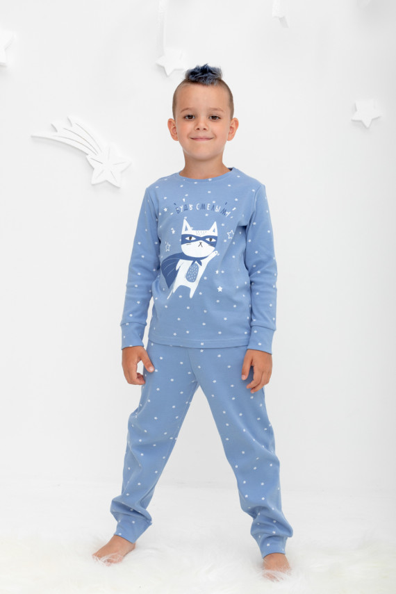 Пижама для мальчиков CROCKID К 1621 цвет - голубой 1299₽
