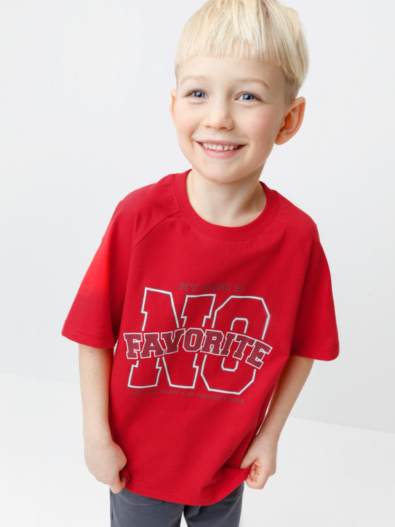 

Футболка для мальчиков CROCKID, КР 303026, цвет - красный, Футболка