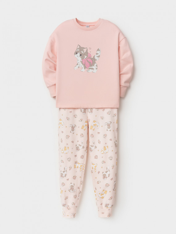 

Пижама для девочек CROCKID, К 1567, цвет - светло-розовый, Пижама